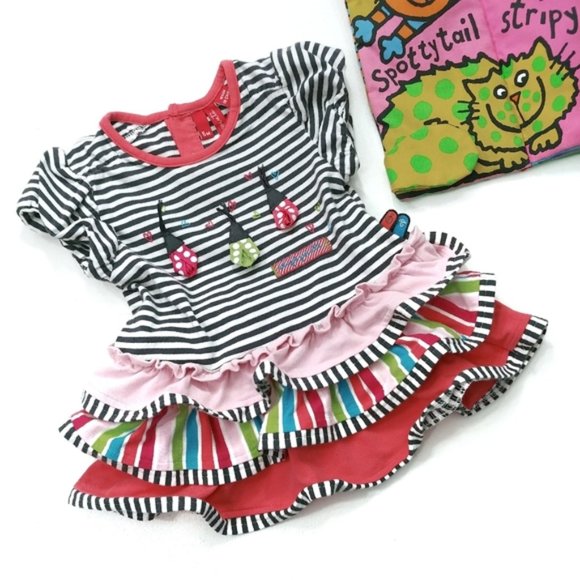 Chapu Pointu Other - Adorable Ruffled Striped Ladybug Dress 6 Months